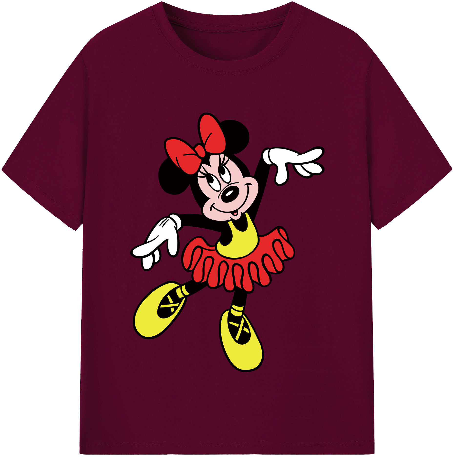 （画像用） ミッキーマウス Mickey Mouse レディースカジュアルプリントTシャツ（綿100％）